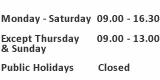 Opening Hours